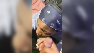 Thot Sneaks inside my Room for a Facial while her bf Upstairs