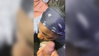 Thot Sneaks inside my Room for a Facial while her bf Upstairs