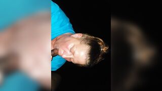 Blowing big black cock public of Hotel
