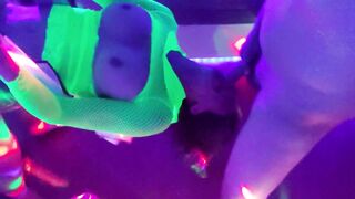Rave Hoe Gets two Dicks using Sex Swing