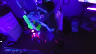 Rave Hoe Gets two Dicks using Sex Swing