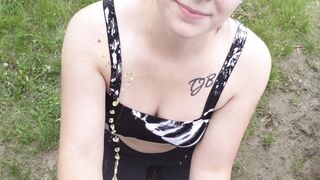 Amielia Gets Peed on and Blows Cock at the Lake