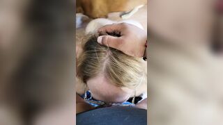 Whore Blows on Huge Dick
