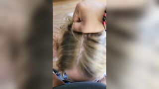 Whore Blows on Huge Dick