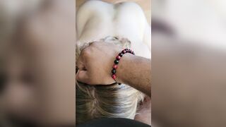 Whore Blows on Huge Dick