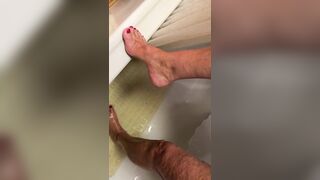 Step Aunt JOI inside Shower Jack off Spying on best Legs Foot