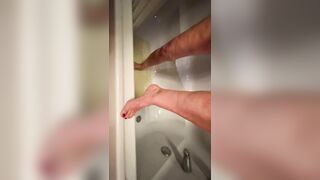 Step Aunt JOI inside Shower Jack off Spying on best Legs Foot