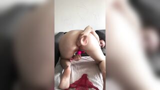 Skinny 19 Year Old Takes 10inch Toy Anal