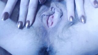 Pretty Unshaved Twat Squirting Close up and Performance Pink in