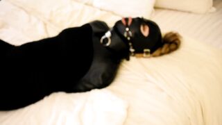 KinkyViolet Pvc Bdsm cunt with mouth into Armbinder