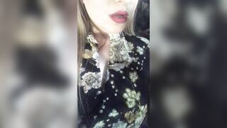 women inside a Dress Smokes Sexually
