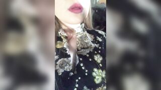 women inside a Dress Smokes Sexually