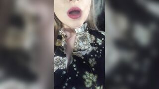 women inside a Dress Smokes Sexually