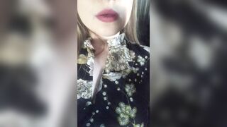 women inside a Dress Smokes Sexually