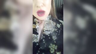 women inside a Dress Smokes Sexually