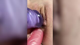 Double Sex Toy double penetration and Rough Snatch Spanking