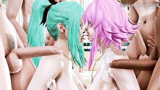Sonia and Paradox from Saint Seiya Omega Suck and Fucked their Manservants