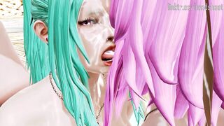 Sonia and Paradox from Saint Seiya Omega Suck and Fucked their Manservants