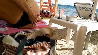 Bae mom Loves going to Beach Bars with Ass Plug inside her