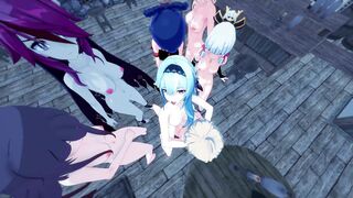 REVERSE GANG BANG - GENSHIN IMPACT HAREM (6 GIRLS one BRO)