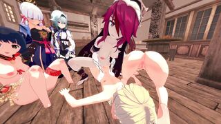 REVERSE GANG BANG - GENSHIN IMPACT HAREM (6 GIRLS one BRO)