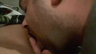 hot Bro Softly Licks Blonde mom Cunt and she has a Big