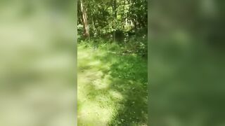 Mixed Race beauty Takes RISKY OUTSIDE Walk into the Woods!