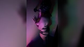 Leather Mask Ex-Wife Sucking Off on a big black dick Amazingly Hot Submissive Sub Crazy Talk