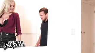 Lusty Stepson Can't Resists Nina Elle's Big Hooters