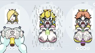 Fapwall [weird Anime Game] Rosalina Peach and Daisy Gets the best Gang Bang