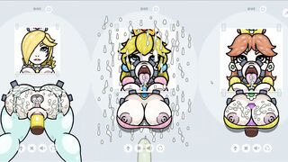 Fapwall [weird Anime Game] Rosalina Peach and Daisy Gets the best Gang Bang