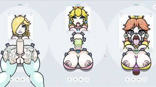 Fapwall [weird Anime Game] Rosalina Peach and Daisy Gets the best Gang Bang