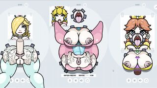 Fapwall [weird Anime Game] Rosalina Peach and Daisy Gets the best Gang Bang