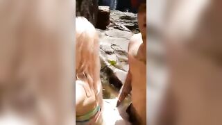 Cutie cougar taking Huge Puerto Rican Penis under Waterfall