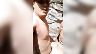 Cutie cougar taking Huge Puerto Rican Penis under Waterfall