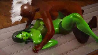 Double Futa - She Hulk gets creampied by Storm -