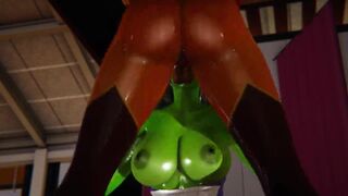 Double Futa - She Hulk gets creampied by Storm -