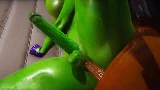 Double Futa - She Hulk gets creampied by Storm -