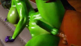Double Futa - She Hulk gets creampied by Storm -