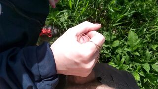 Milking into the Park inside the Bushes (point of view)