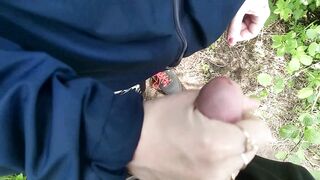 Milking into the Park inside the Bushes (point of view)