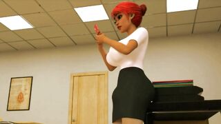 Ebony professor fucks slender dickgirl | Realistic 3D Futa (English