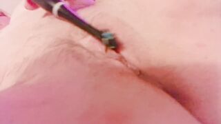 Having Fun with my Electric Toothbrush and Eating my Cum