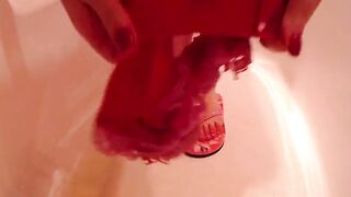 Peeing on Underwear and Foot, Crazy Smelly Toes, Lick Them, Slaves