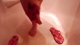 Peeing on Underwear and Foot, Crazy Smelly Toes, Lick Them, Slaves