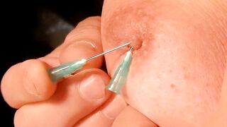 Needle nipple fucking