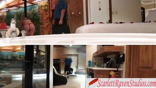 hot Fiance Exposes and Flashes the Pizza Deliveryman