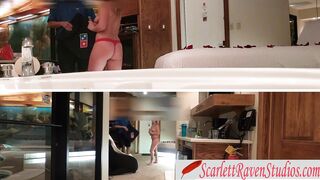 hot Fiance Exposes and Flashes the Pizza Deliveryman