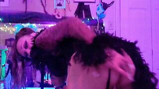Goddess Web Cam cougar Kitty has Trouble with Dildo into her Butt, uses