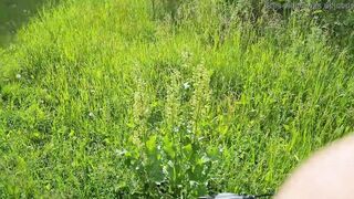 Jerk off a penis near a stranger women into outdoor